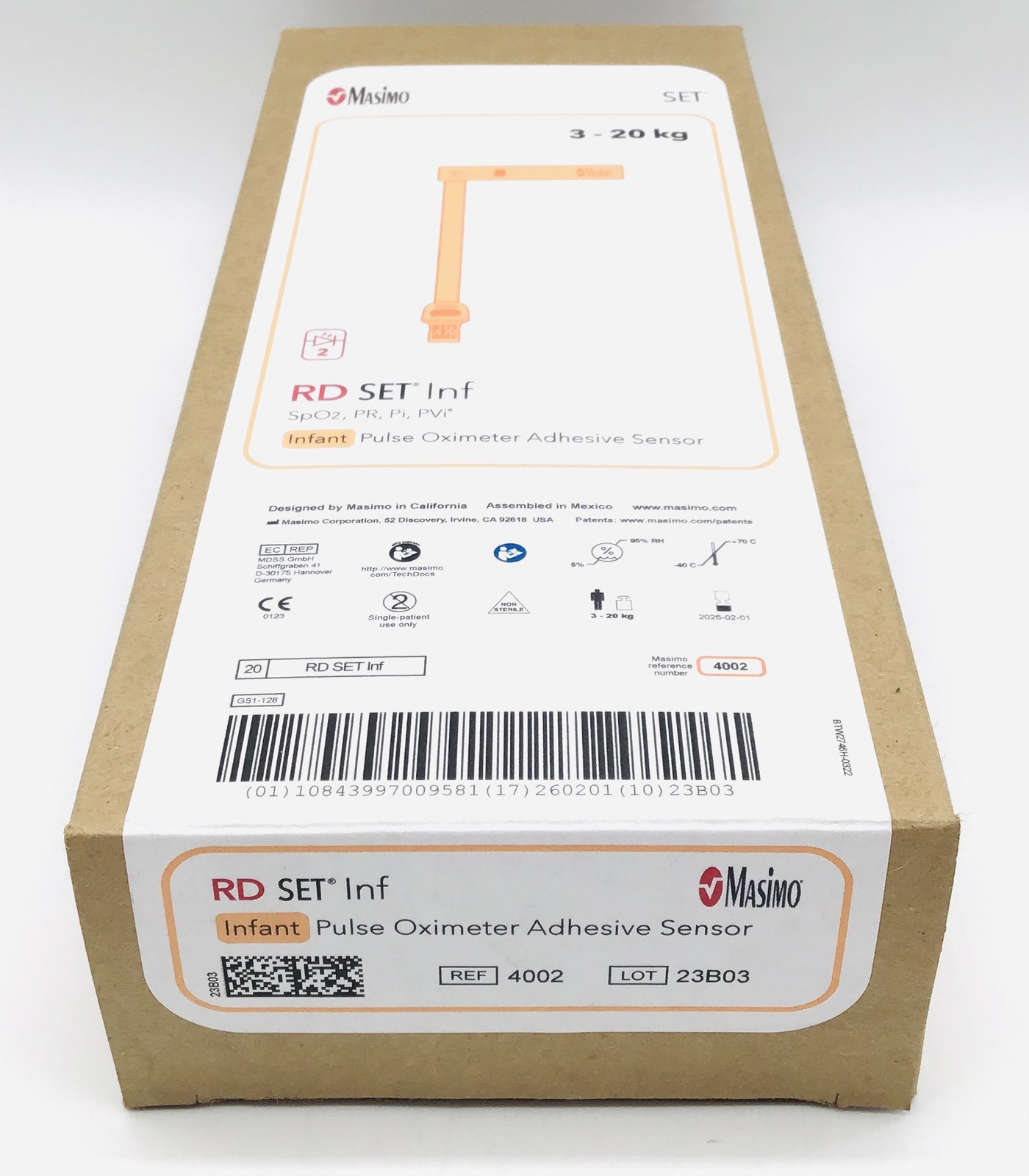 Masimo 4002 RD Set Inf Infant SpO2 Adhesive Sensor - Box of 20 Masimo 4002 RD Set Inf Infant SpO2 Adhesive Sensor - Box of 20