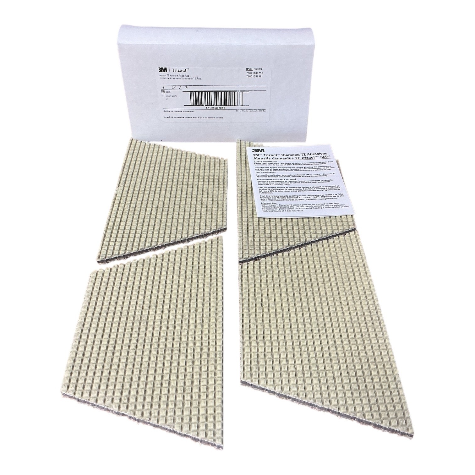 3M 86019 Trizact Diamond TZ Abrasive Pads Red 5 in Trapezoid 4 Pack 7100135856 3M 86019 Trizact Diamond TZ Abrasive Pads Red 5 in Trapezoid 4 Pack 7100135856