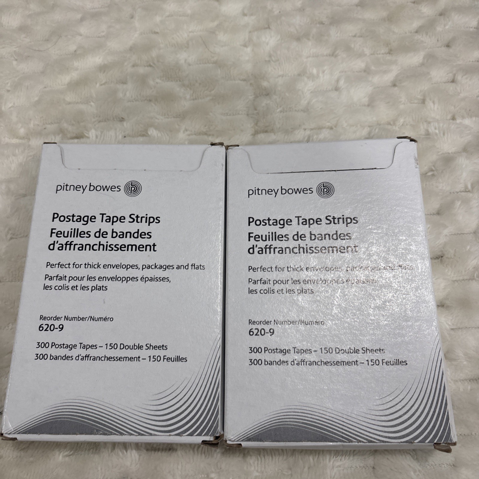 Pitney Bowes 620 9 Genuine Postage Tape Strips 300 Labels 150 Double Sheets
