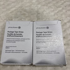 Pitney Bowes 620 9 Genuine Postage Tape Strips 300 Labels 150 Double Sheets picture