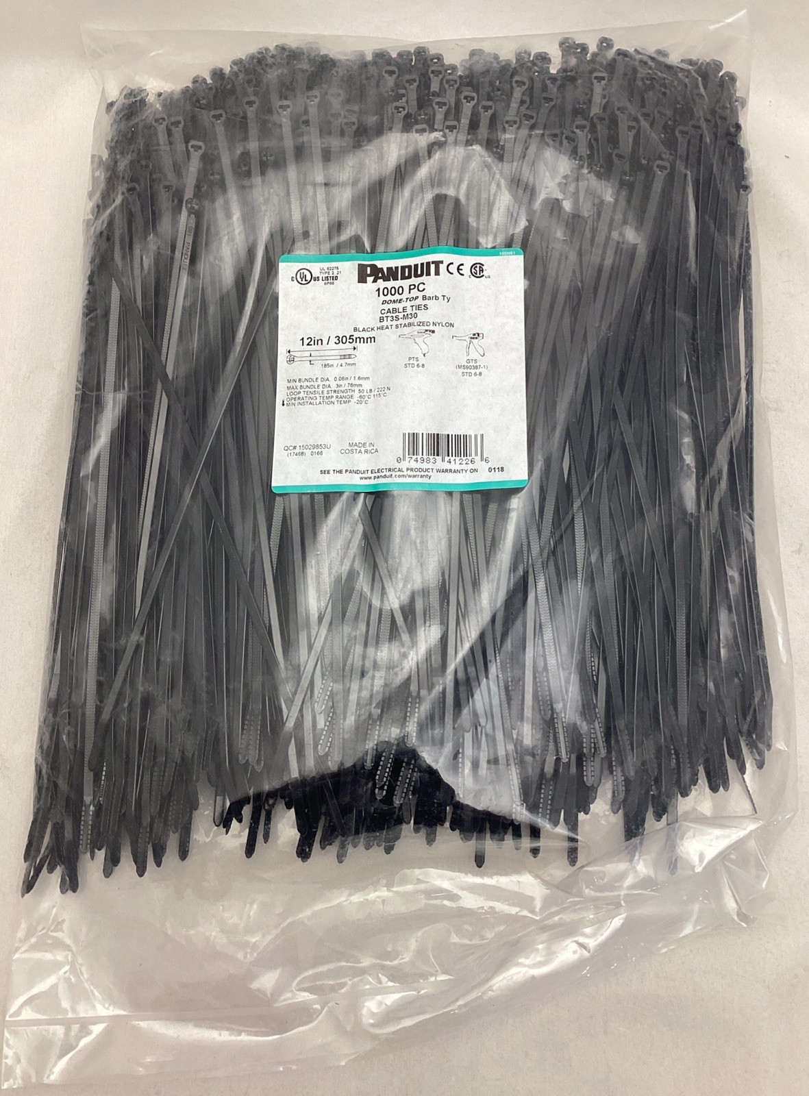 Panduit PLC3S-M30 Barb Ty Cable Ties 12\