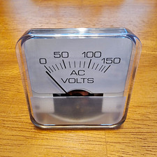 Analog Panel Mount Meter AC Volts Voltmeter Gauge 0-150V Scale. Made in USA picture