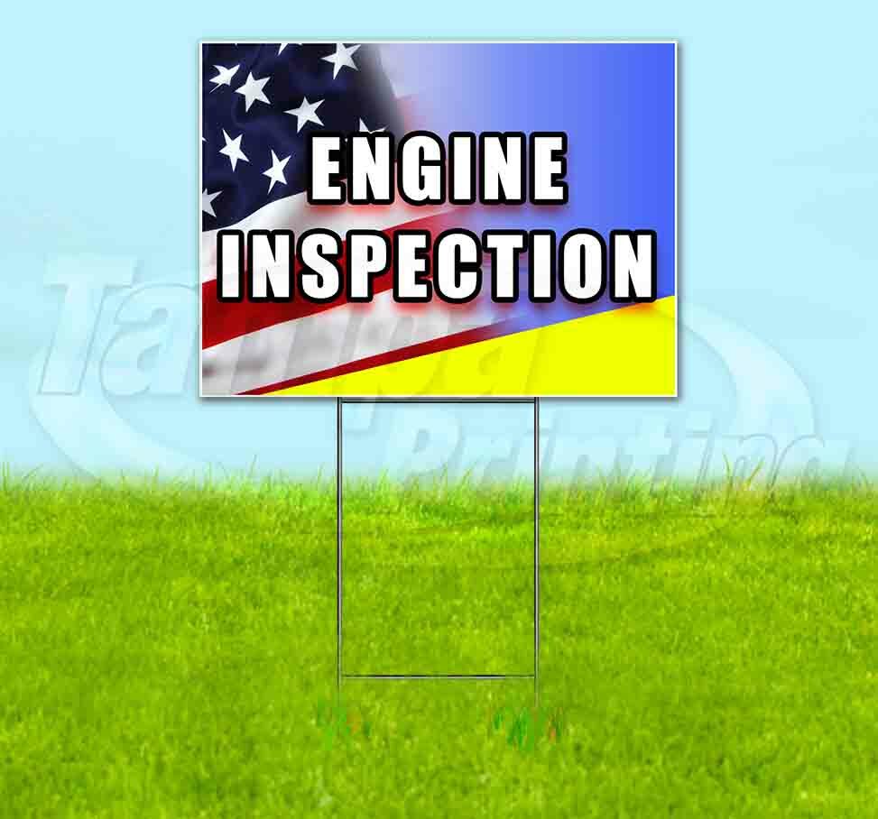 ENGINE INSPECTION Yard Sign Corrugated Plastic Bandit Lawn Decoration USA