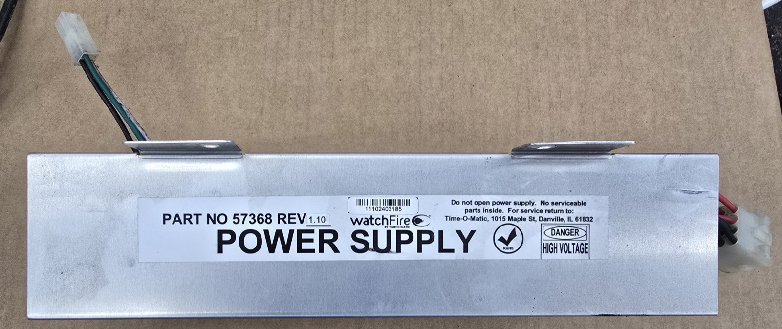 Watchfire Power Supply Part # 57368 Rev 1.10
