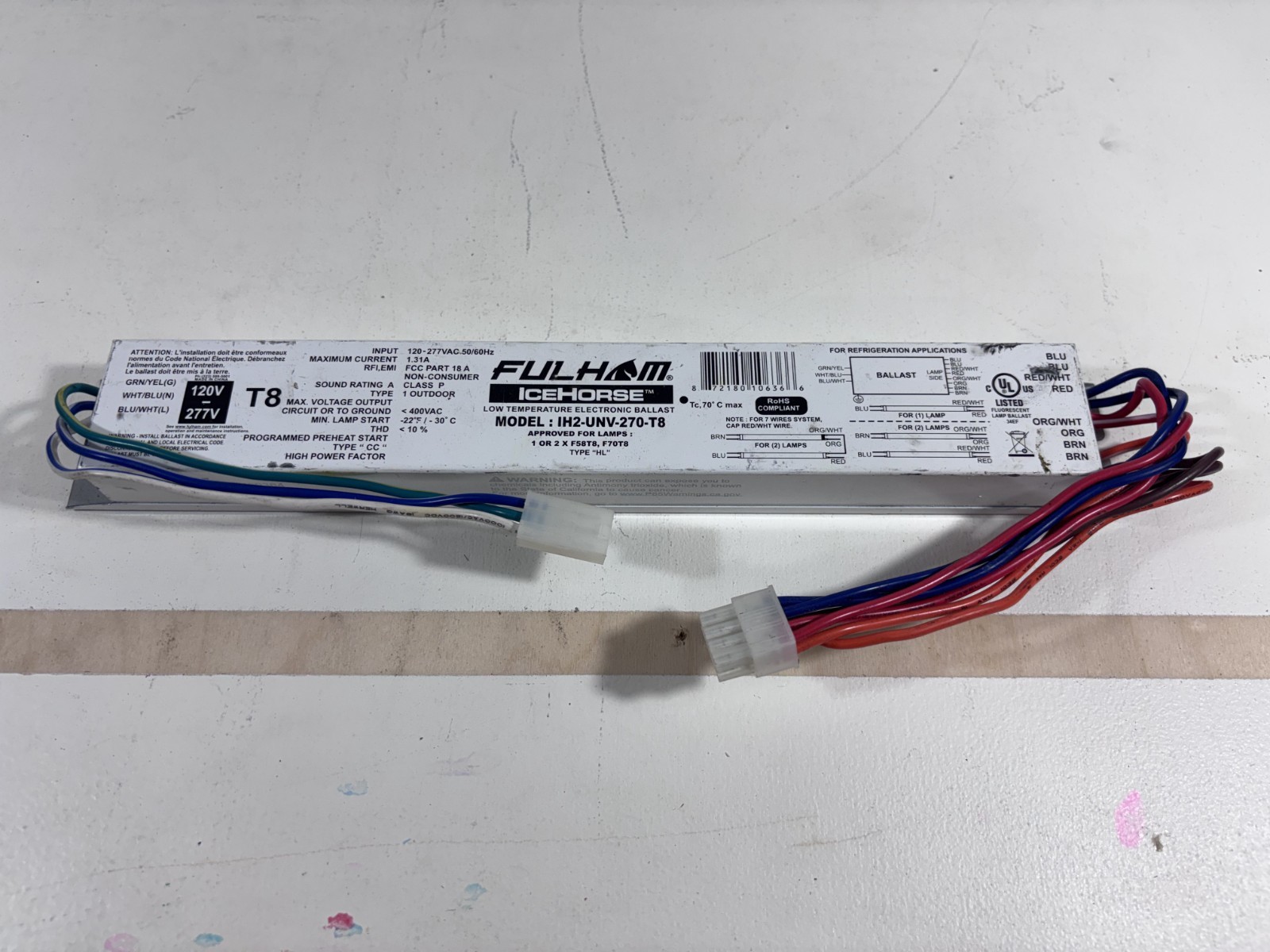 Fulham IceHorse IH2-UNV-270-T8 Electronic Ballast 120-277V F58T8 F70T8 Fulham IceHorse IH2-UNV-270-T8 Electronic Ballast 120-277V F58T8 F70T8
