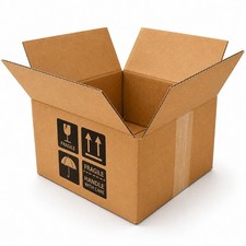 100 8X6X4 Printed Fragile Corrugated Shipping Box – Handle With Care Pack picture