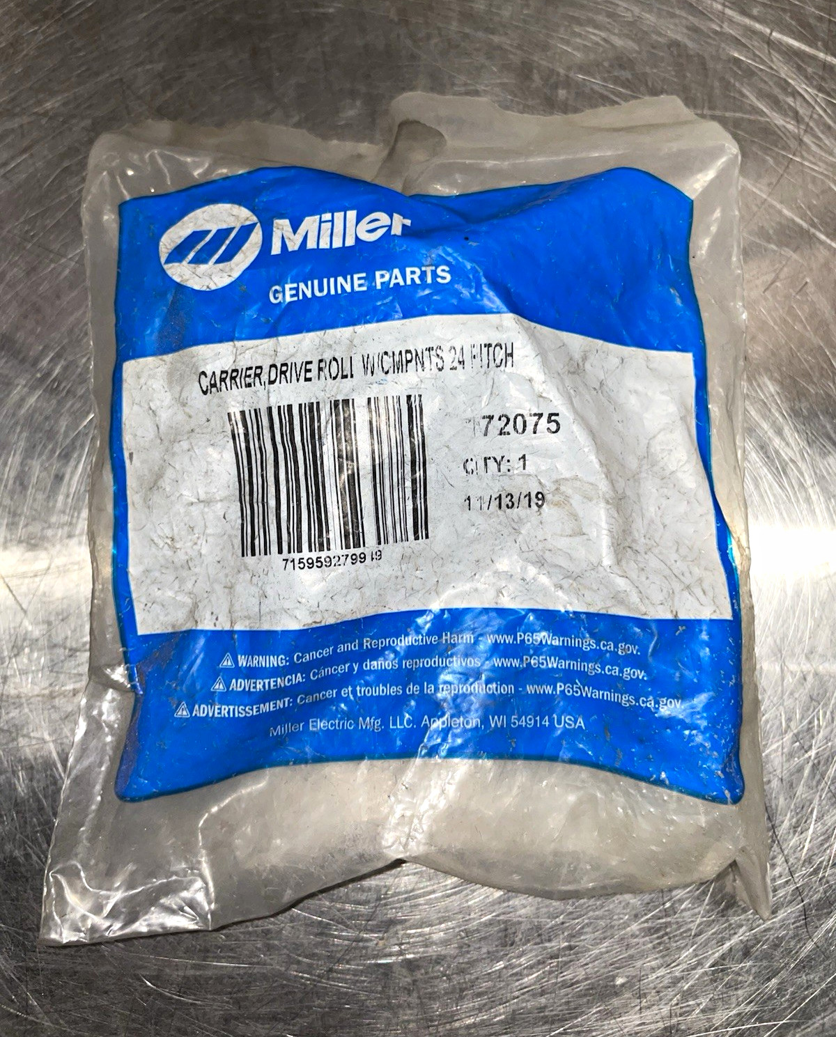 Miller 172075 Drive Roll Carrier w/ Components & Pin, 24 Pitch (.023/.025) Miller 172075 Drive Roll Carrier w/ Components & Pin, 24 Pitch (.023/.025)