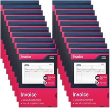 XKDOUS 20 Pack Invoice Books, 2-Part Carbonless Receipt Books...... picture