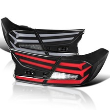 LED Sequential Tail Lights White Bar Animated 18-22 Honda Accord Sedan Pair picture