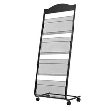 Uimoso 4-Tier Rolling Magazine and Brochure Display Rack with Wheels picture