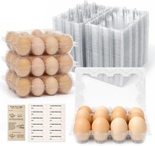 100 Packs Egg Cartons Cheap Bulk Plastic for 12 Eggs Clear Egg Cartons picture