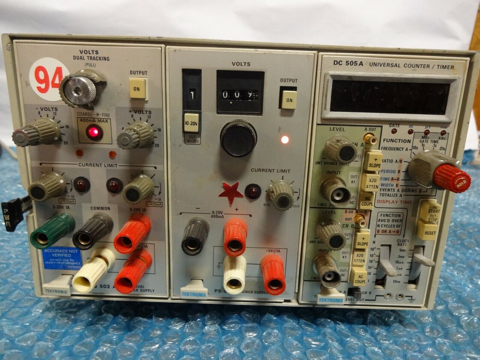 Tektronix TM 503 Power Module With PS503A,DC505A Universal Counter and PS501-1