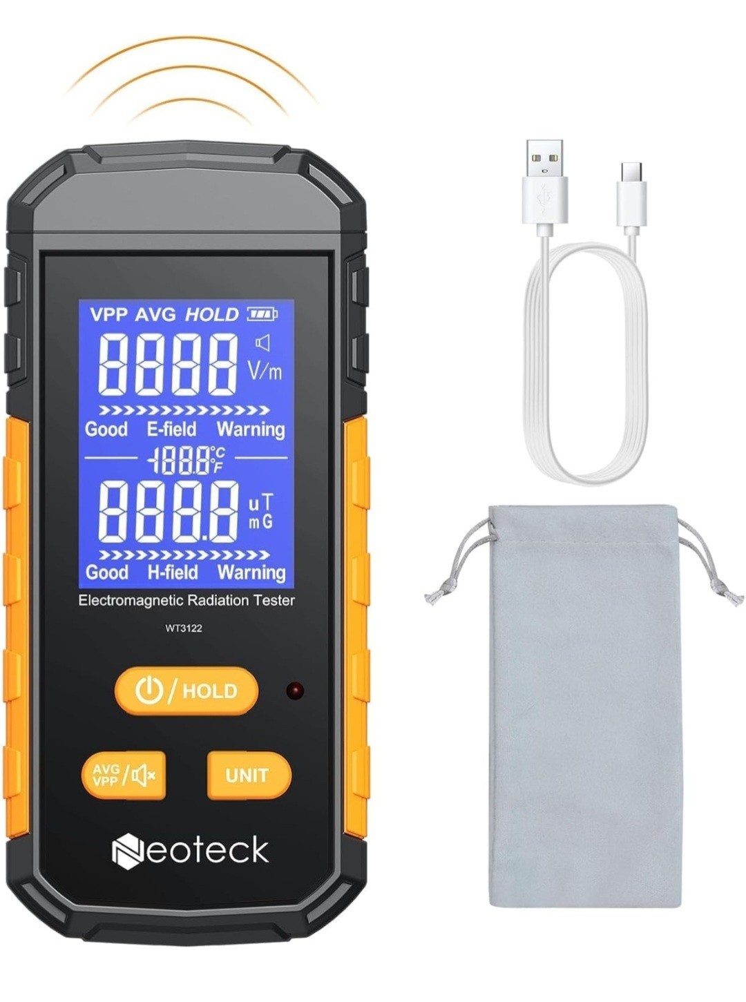 3-in-1 EMF Meter Portable Electromagnetic Radiation Detector Type C Rechargeable 3-in-1 EMF Meter Portable Electromagnetic Radiation Detector Type C Rechargeable