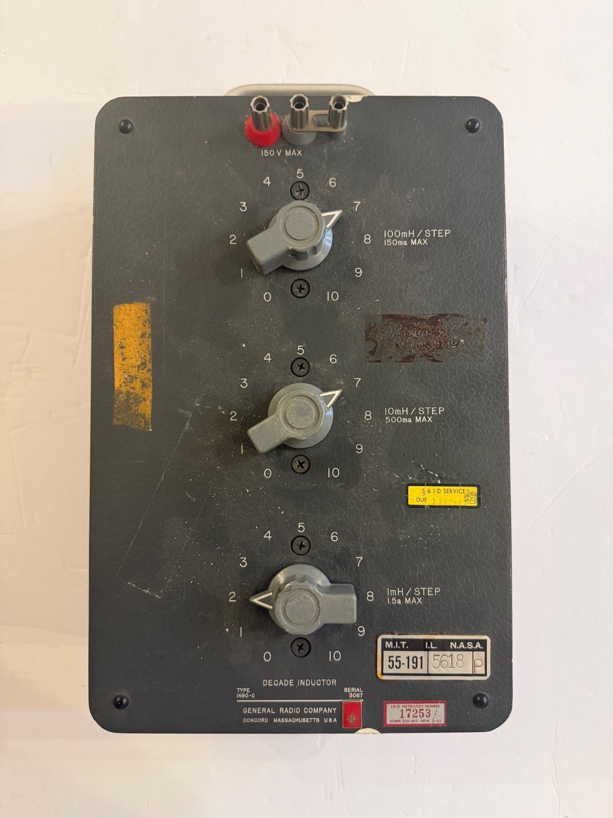 General Radio 1490 Decade Inductor MIT IL NASA Tagged Vintage Lab Instrument General Radio 1490 Decade Inductor MIT IL NASA Tagged Vintage Lab Instrument