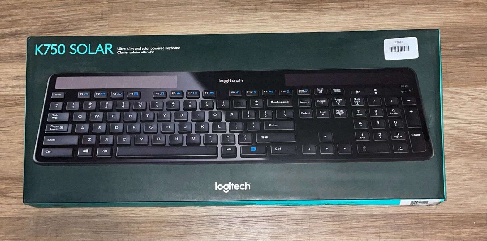 Logitech K750 Solar Ultra Slim Solar 920-002912 Wireless Keyboard Sealed NEW