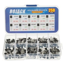 BOJACK 10 Values 250 Pcs A1015 BC327 BC337 C1815 S8050 S8550 2N2222 2N2907 picture