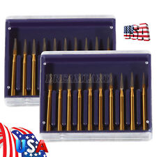 2pack/20pc Dental Tungsten Carbide Trimming & Finishing Burs Drill Flame FG 7901 picture