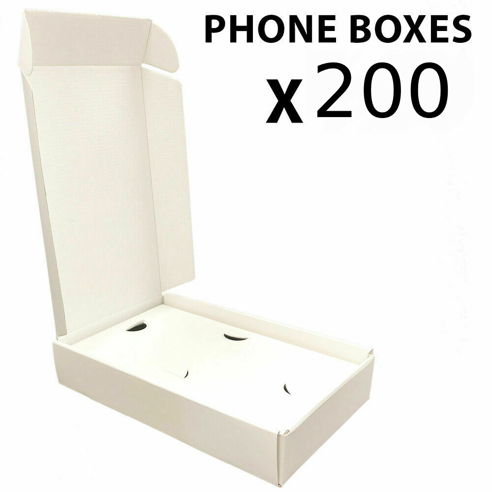 200 pcs Tough Empty Cell Phone Boxes White Generic for Retail, Resale, Shipping