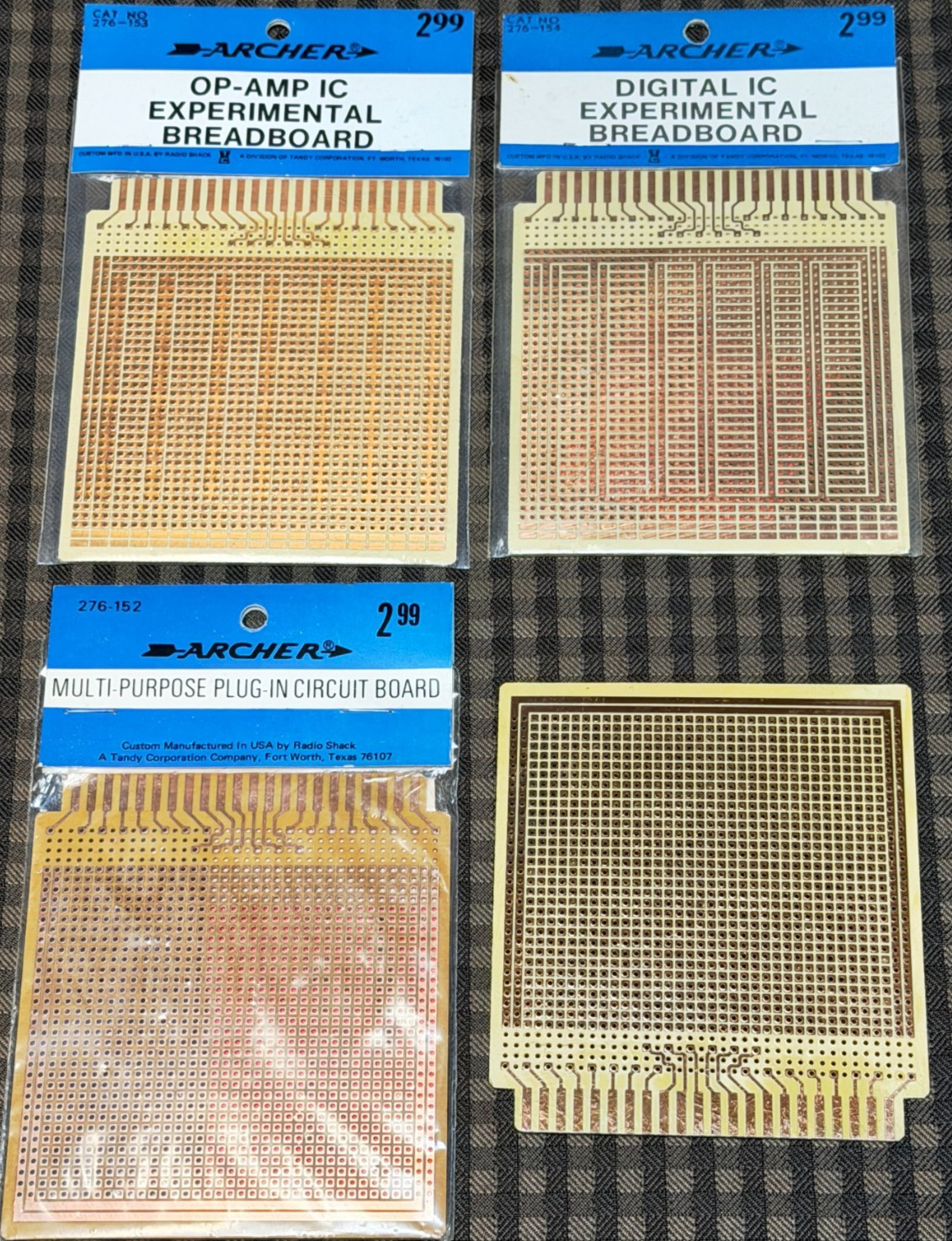 Lot of 4 Vintage Radio Shack Archer IC Experimental Breadboard Circuit Boards Lot of 4 Vintage Radio Shack Archer IC Experimental Breadboard Circuit Boards