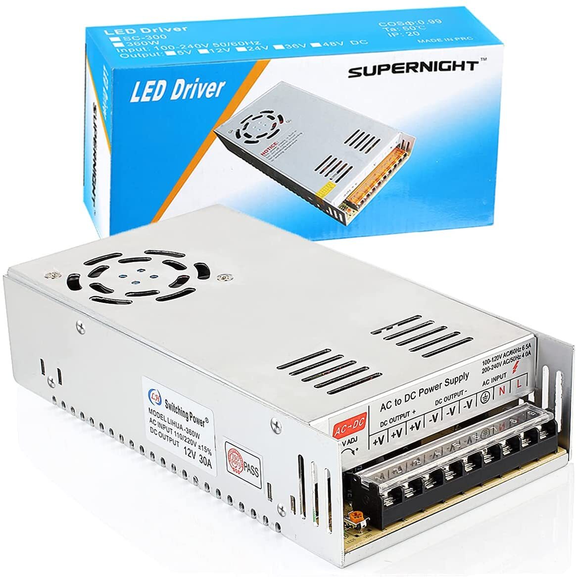 12V 30A 360W Switching Power Supply Adapter Universal Regulated Transformer 12V 30A 360W Switching Power Supply Adapter Universal Regulated Transformer