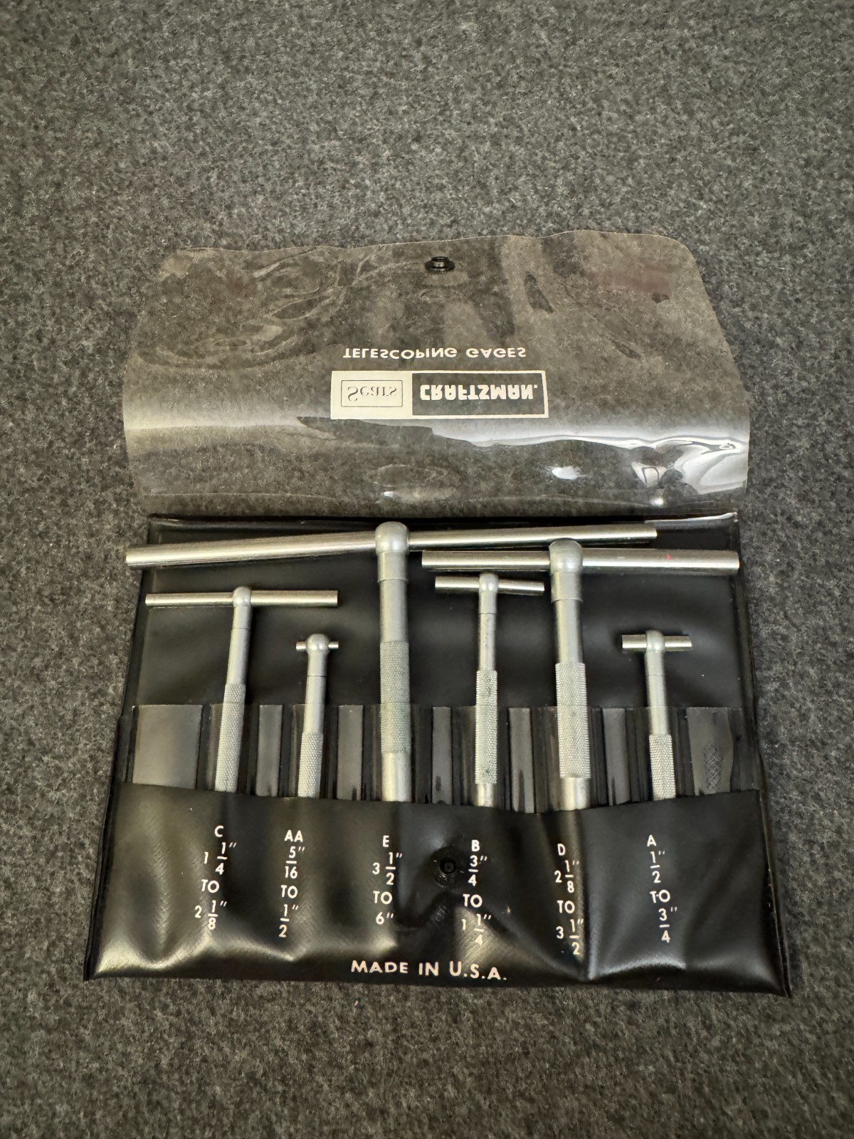 Vintage Sears Craftsman 9-4027 Telescoping Gage Gauge Set 6pc USA 5/16-6 Vintage Sears Craftsman 9-4027 Telescoping Gage Gauge Set 6pc USA 5/16-6