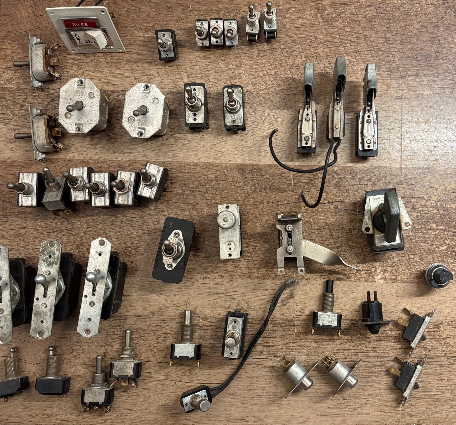 Large Lot of 42 Cutler-Hammer C-H Aircraft Panel Tool Military Toggle Switches Large Lot of 42 Cutler-Hammer C-H Aircraft Panel Tool Military Toggle Switches