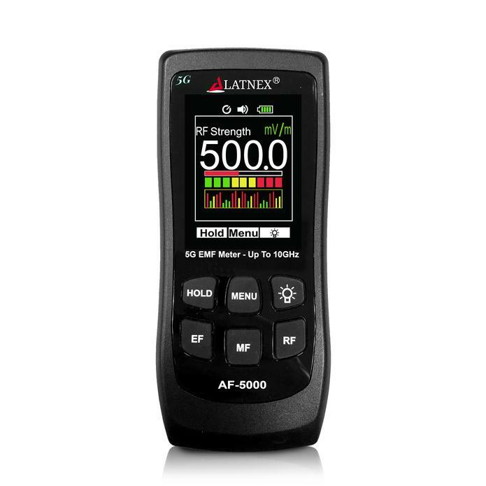 LATNEX AF-5000: Multi-Field 5G Radiation EMF Meter RF Detector Reader to 10GHz LATNEX AF-5000: Multi-Field 5G Radiation EMF Meter RF Detector Reader to 10GHz