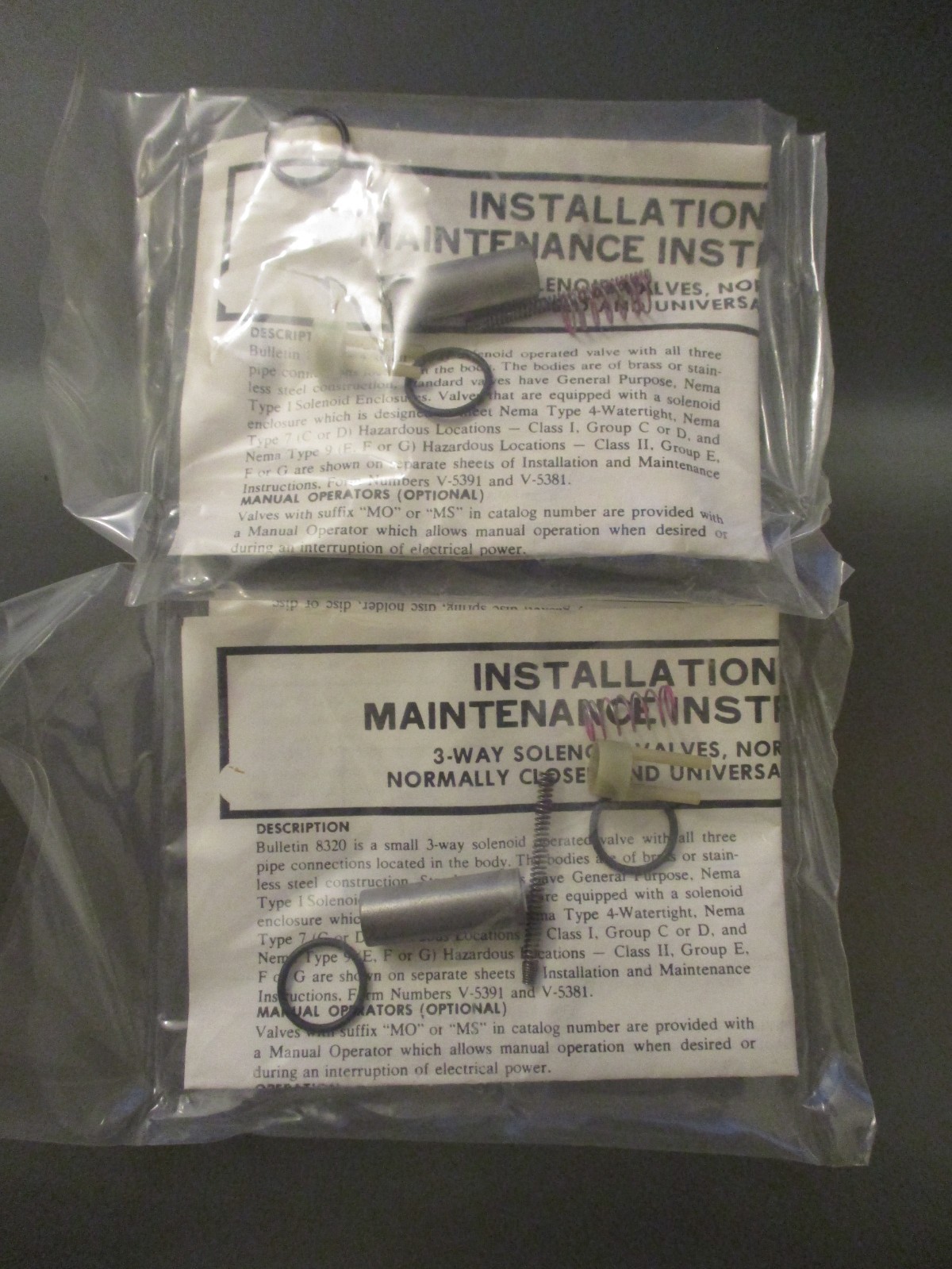 2 NOS Asco Red Hat 8320 Maintenance Kit - 3 Way Solenoid Valve Normally Open 2 NOS Asco Red Hat 8320 Maintenance Kit - 3 Way Solenoid Valve Normally Open