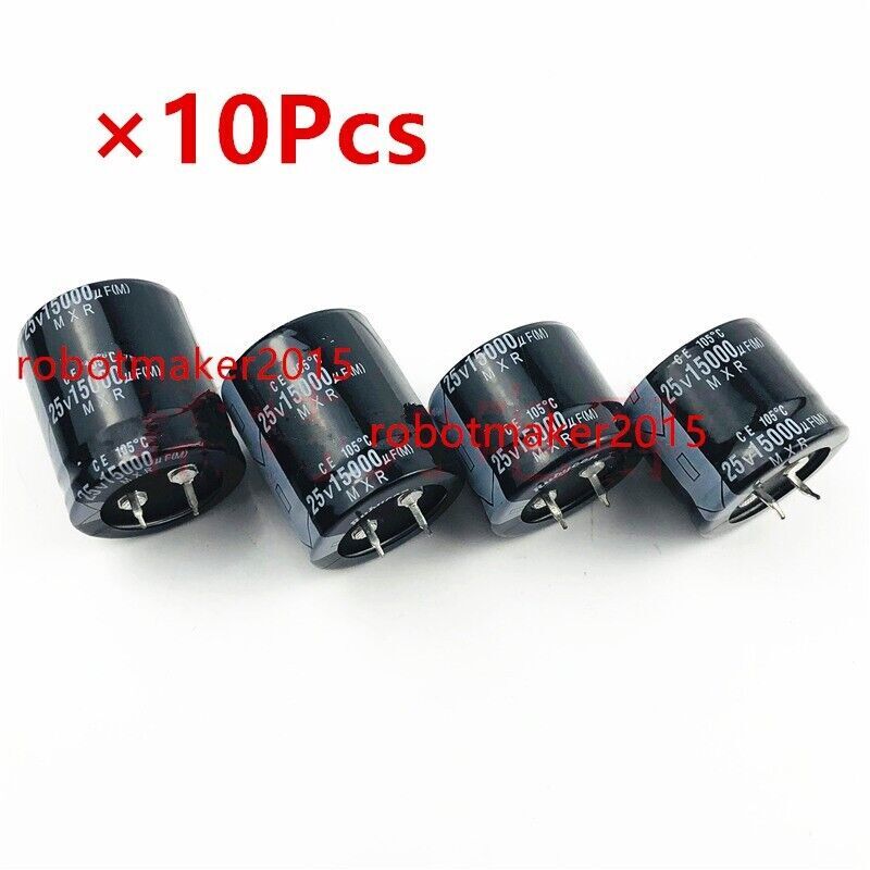 10Pcs 2 Pins 15000uf 15000mfd 25V 25*40 Electrolytic Capacitor For DIY Repair 10Pcs 2 Pins 15000uf 15000mfd 25V 25*40 Electrolytic Capacitor For DIY Repair