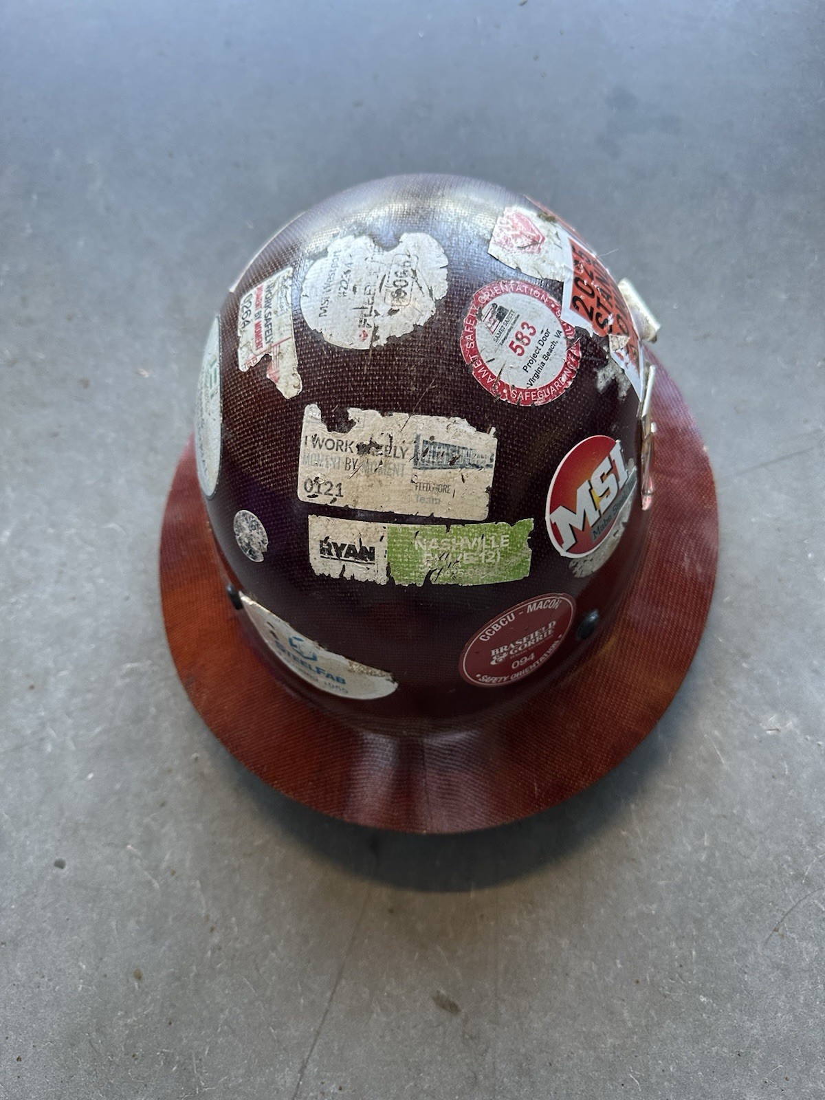 Vintage MSA Skullgard Brown Hard Hat
