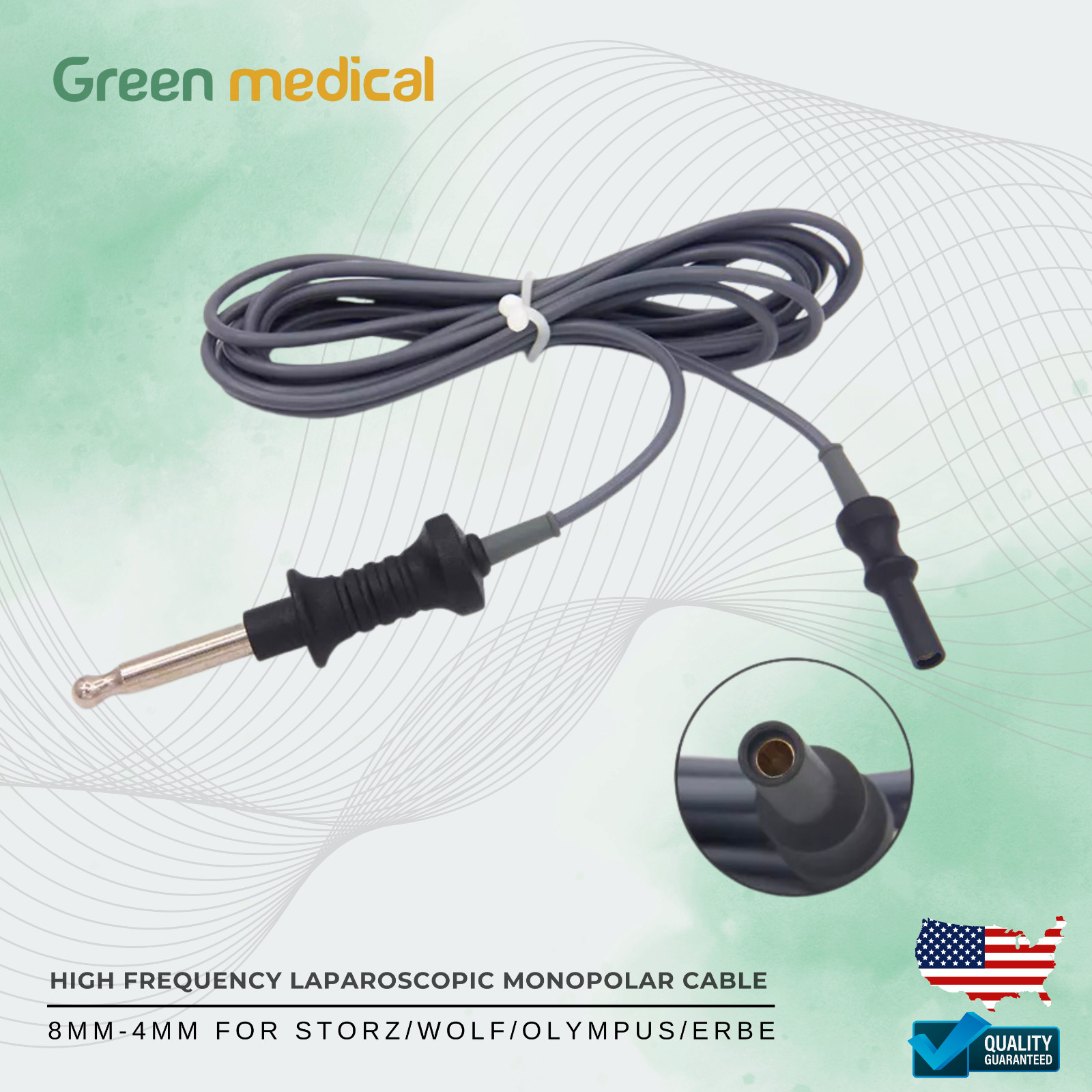 HIGH Frequency Laparoscopic Monopolar Cable 8mm-4mm for STORZ/WOLF/OLYMPUS/ERBE HIGH Frequency Laparoscopic Monopolar Cable 8mm-4mm for STORZ/WOLF/OLYMPUS/ERBE
