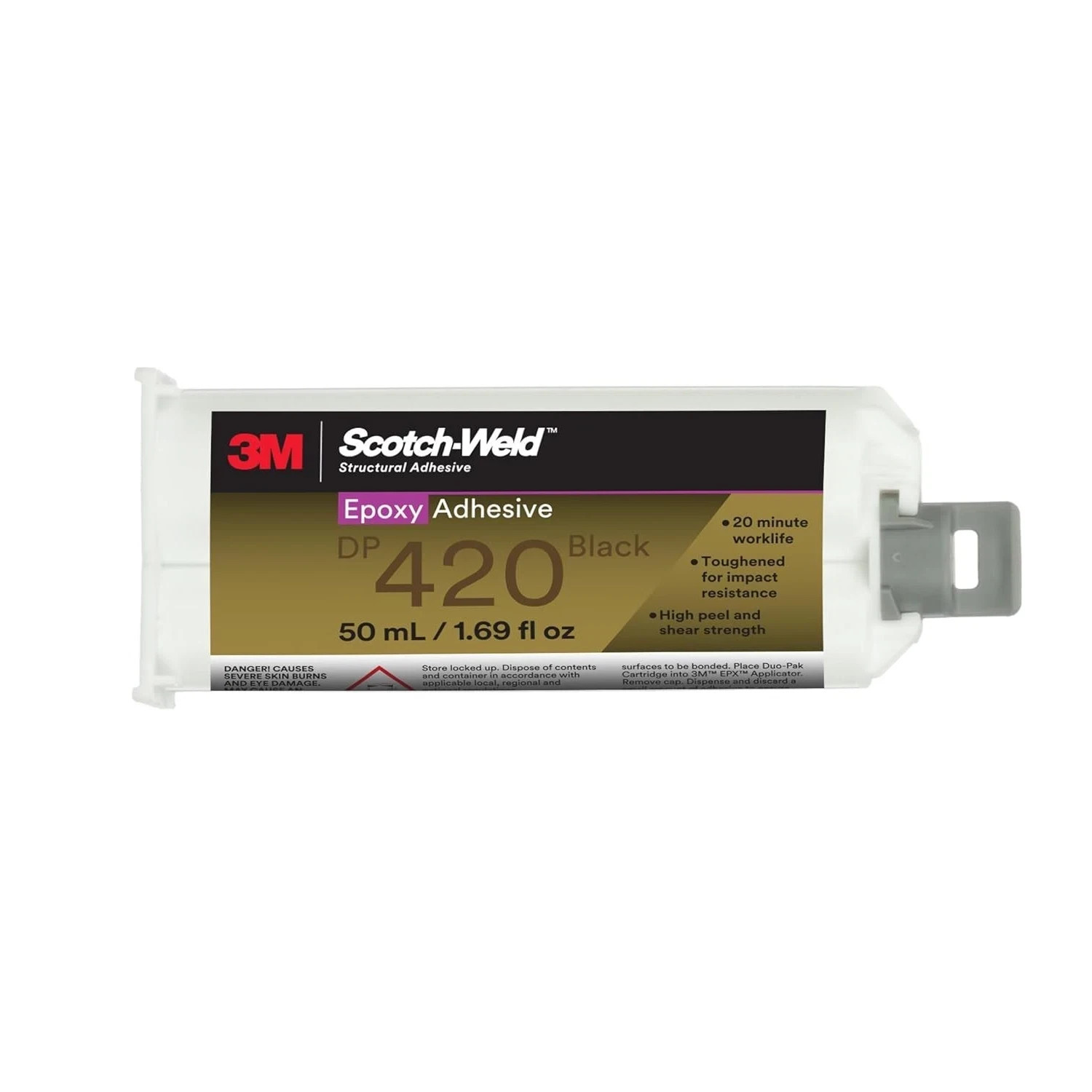 3M Scotch-Weld DP420 Epoxy Adhesive, Black, 2-Part, 50 mL Duo-Pak, EXP: 12/2031 3M Scotch-Weld DP420 Epoxy Adhesive, Black, 2-Part, 50 mL Duo-Pak, EXP: 12/2031