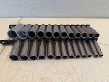 Vintage Craftsman 12 Pt Deep Socket Set Metric 3/8 Drive Made In USA Chrome Lot picture