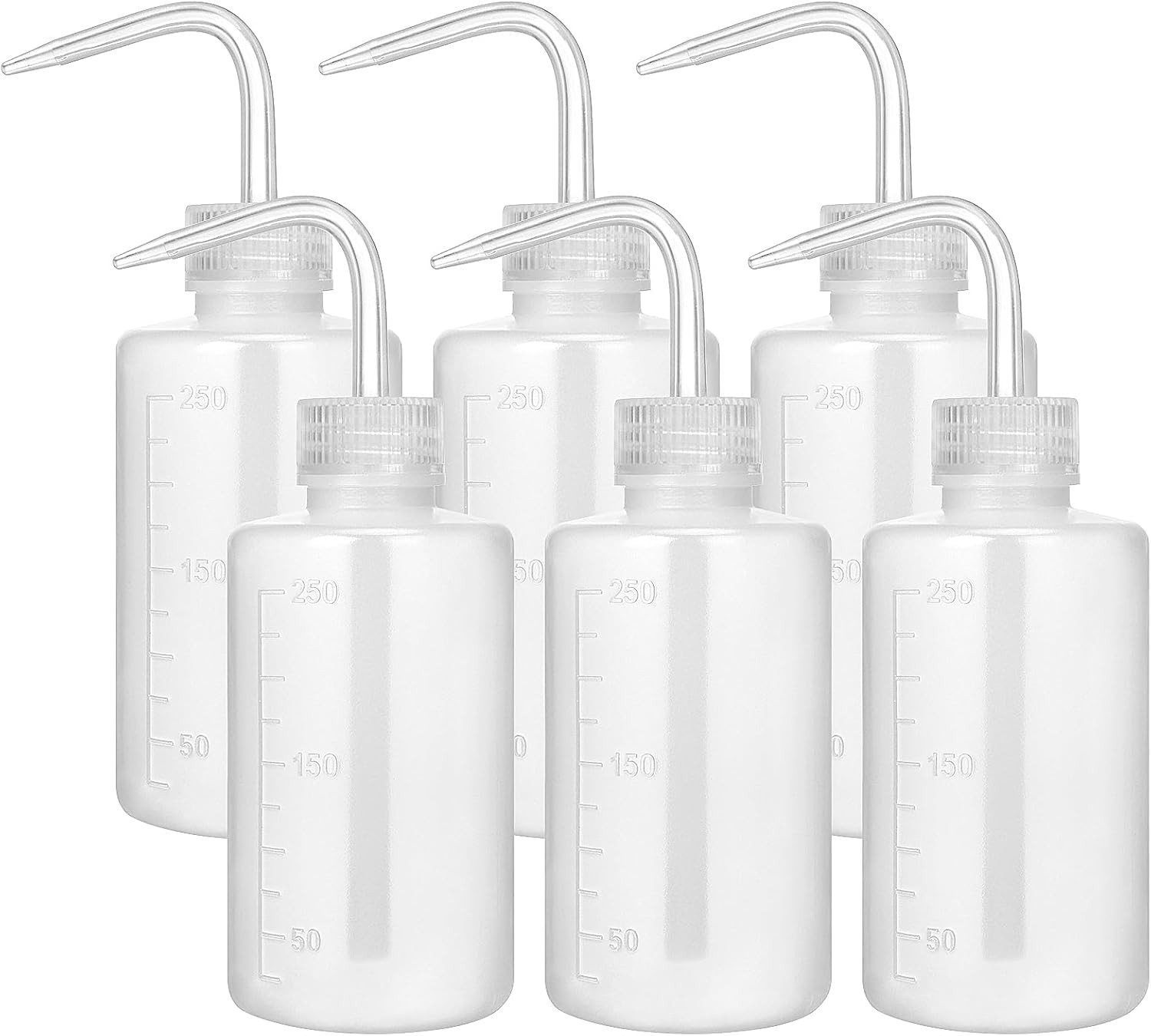 6-Pack 250ml Squeeze Bottles for Liquids, LDPE Plastic Safety Squirt Bott 6-Pack 250ml Squeeze Bottles for Liquids, LDPE Plastic Safety Squirt Bott