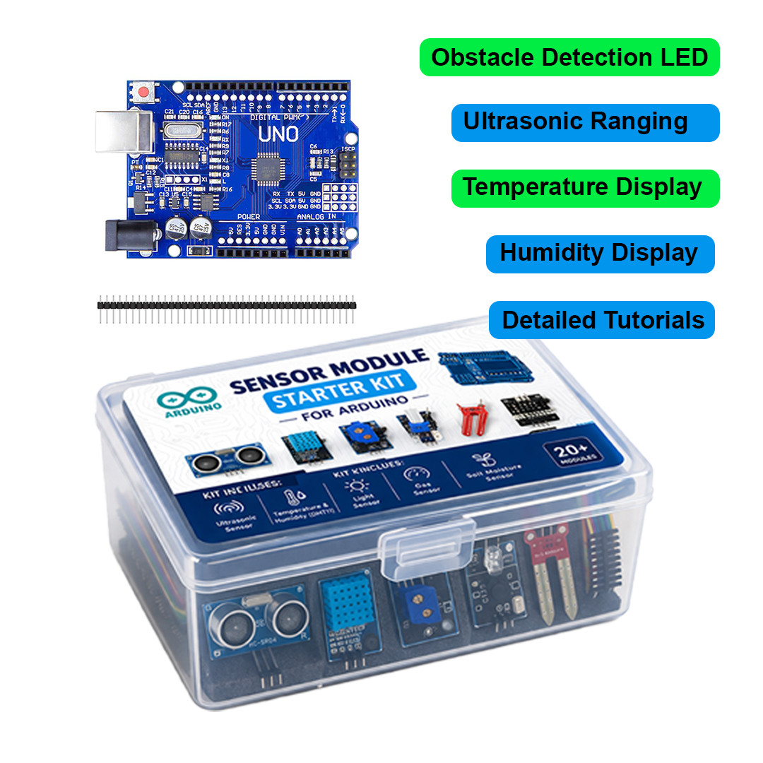 Arduino UNO R3 Complete Sensor Module Starter Kit with 50 Lessons Pack Arduino UNO R3 Complete Sensor Module Starter Kit with 50 Lessons Pack
