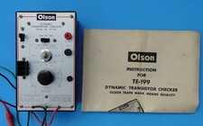 Vintage OLSON TE-199 DYNAMIC TRANSISTOR CHECKER with instructions. picture