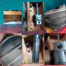 Vintage Bridgeport No. 2 Offset Boring Head R8 Shank Tooling Fitted Wooden Box picture
