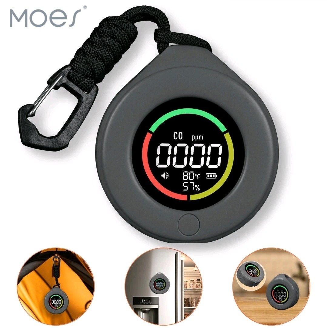 MOES Mini Carbon Monoxide Detector Portable Temp/Humi/CO Meter Travel Camping RV MOES Mini Carbon Monoxide Detector Portable Temp/Humi/CO Meter Travel Camping RV