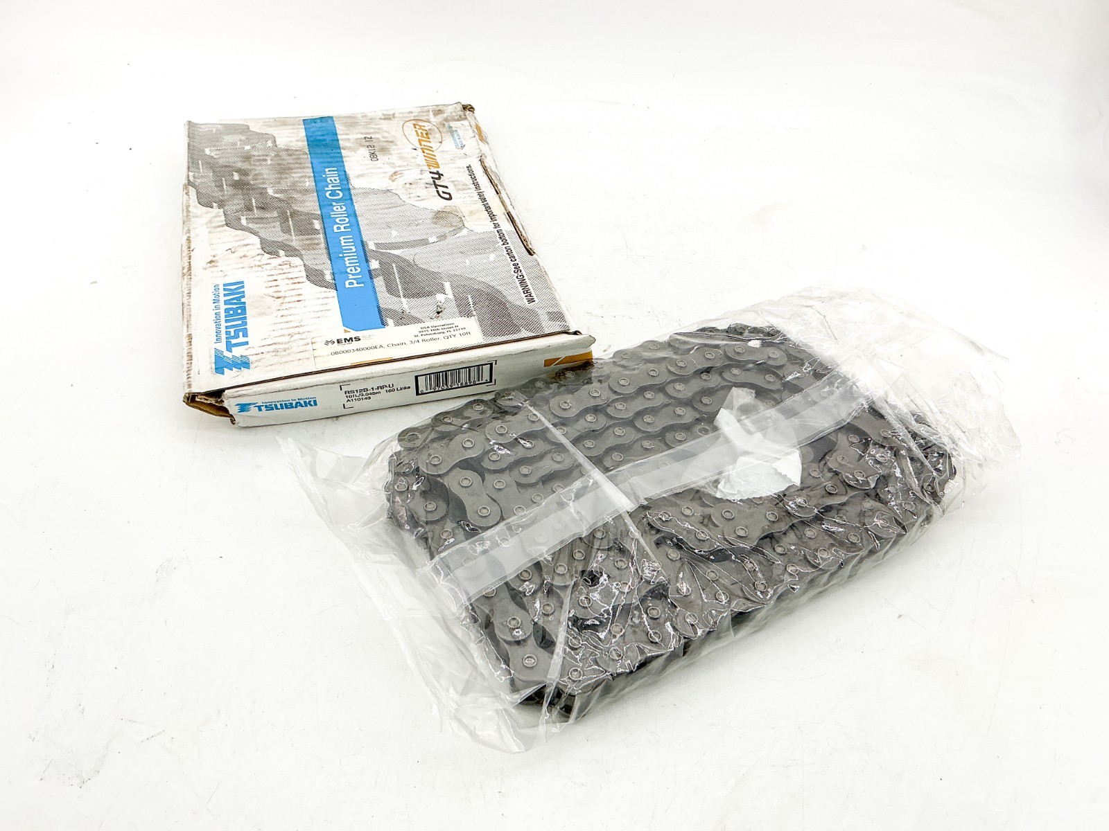 New Tsubaki RS12B-1-RP-U Roller Chain 10FT 160 Links 3/4\ New Tsubaki RS12B-1-RP-U Roller Chain 10FT 160 Links 3/4\