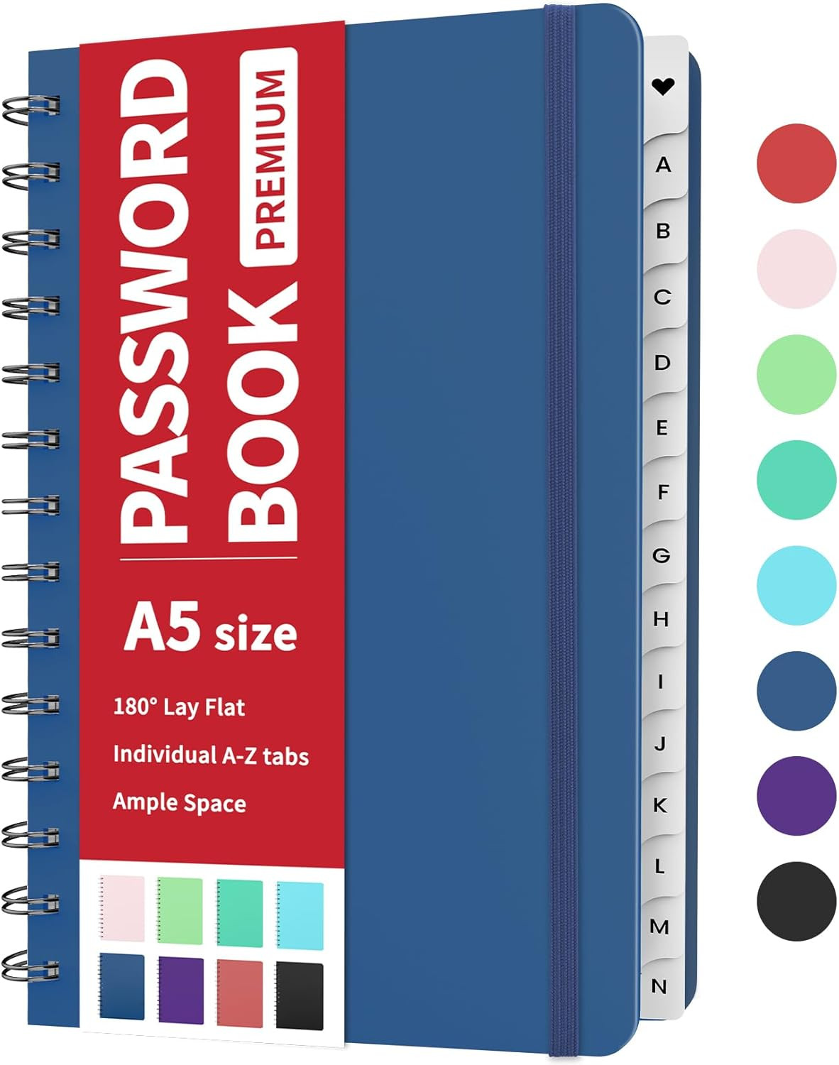 Password Book with Individual Alphabetical Tabs, 5.3 Password Book with Individual Alphabetical Tabs, 5.3