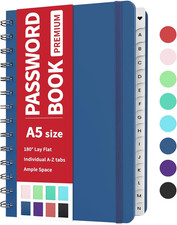 Password Book with Individual Alphabetical Tabs, 5.3