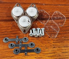 3pcs 2N3055 NPN Power Transistor 15A/60V, With heat sinks, isolators & screws picture