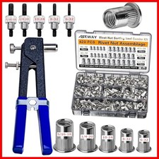 ASKWAY SAE Rivet Nut Tool Kit 420pcs Imperial Carbon Steel picture