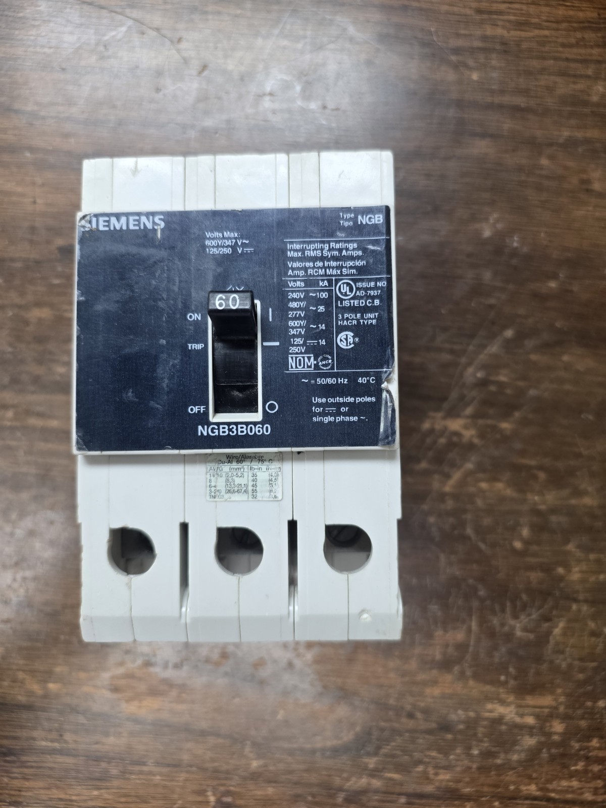 NGB3B060 SIEMENS USED 