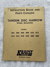 Krause Corp Tandem Disc Harrow Wheel Mounted Instruction Book and Parts Catalog picture