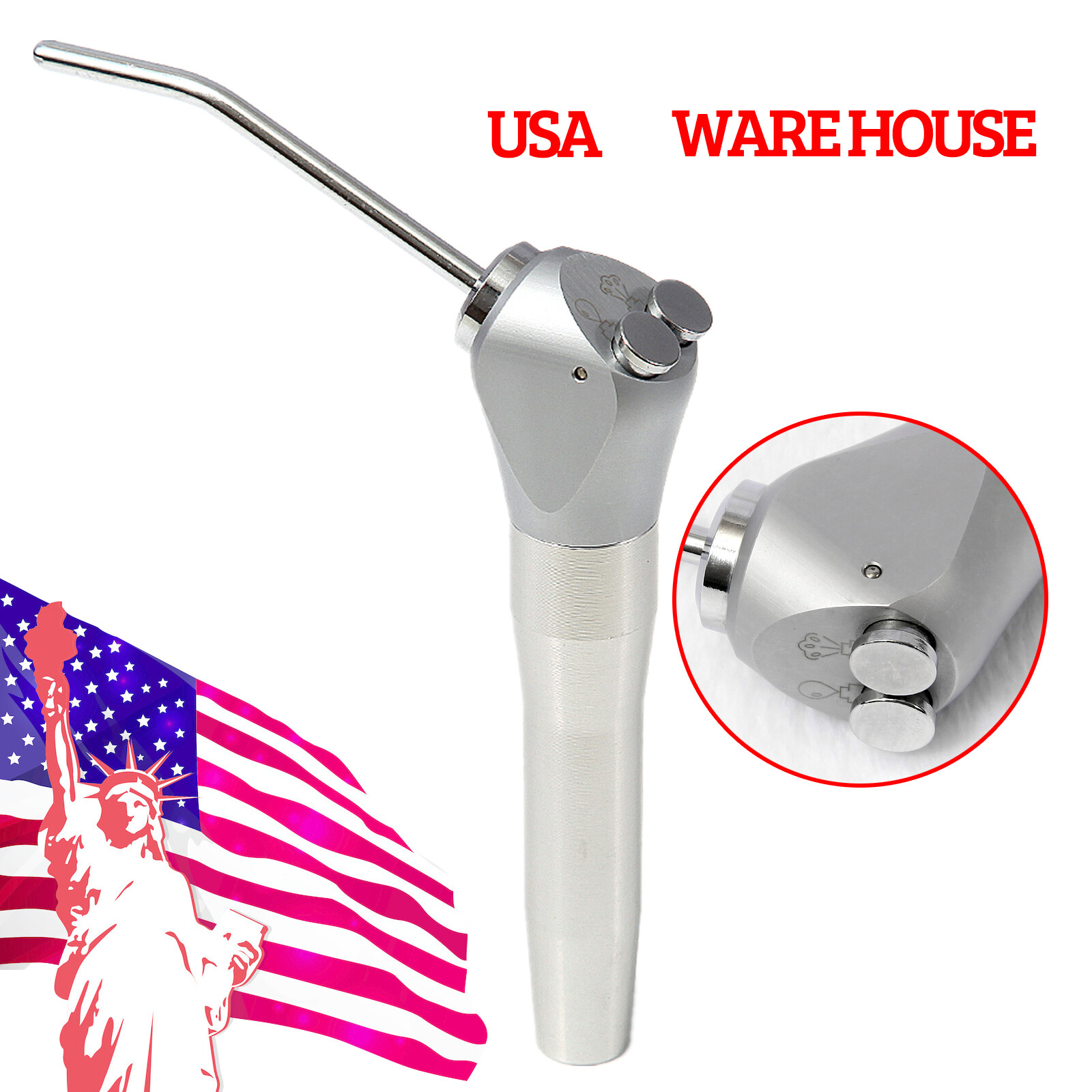 Dental 3 Way Air Water Spray Triple Syringe Handpiece w/ 2 Nozzles Tips Tubes Dental 3 Way Air Water Spray Triple Syringe Handpiece w/ 2 Nozzles Tips Tubes