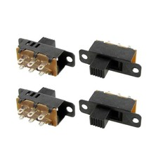 10 PACK 6mm High Knob 6 Pin 3 Position 2P3T Panel Slide Switches 0.5A 50V DC picture