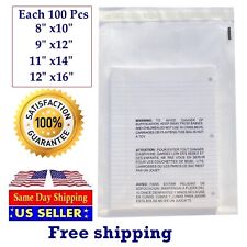 400 Combo Suffocation Warning Bags 100 Ea 8x10 9x12 11x14 12x16 - ST ShipMailers picture