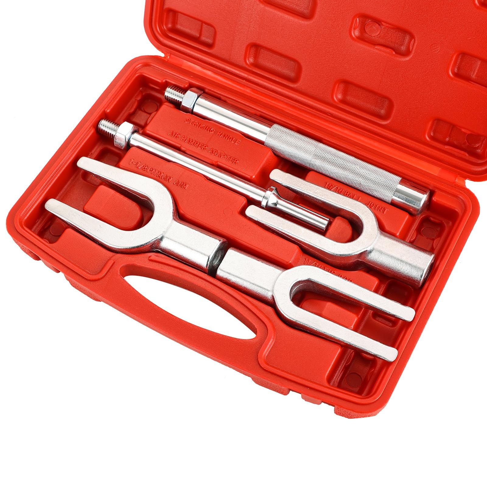 5PCS Ball Joint Separator Kit, Pickle Fork, Tie Rod & Pitman Arm Remover Tool 5PCS Ball Joint Separator Kit, Pickle Fork, Tie Rod & Pitman Arm Remover Tool