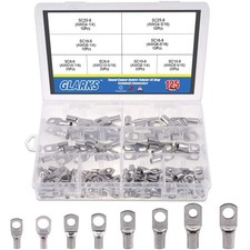 125Pcs Marine Grade Copper Wire Lugs Battery Terminals SC Ring Connectors Kit picture
